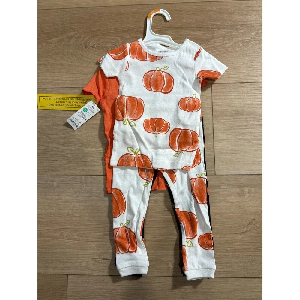 Carters Infant Girls Spooky Sweet Halloween Cotton Pajamas 4 Piece Set 12 Months
